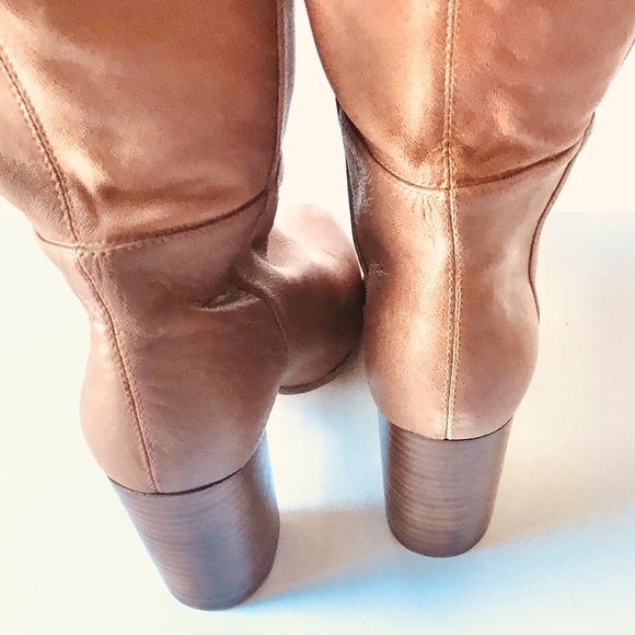 Wynona Leather Boots Tall Silent d  | Sz 39/US 8/8.5 | Carmel Tan Brown - Picture 6 of 16